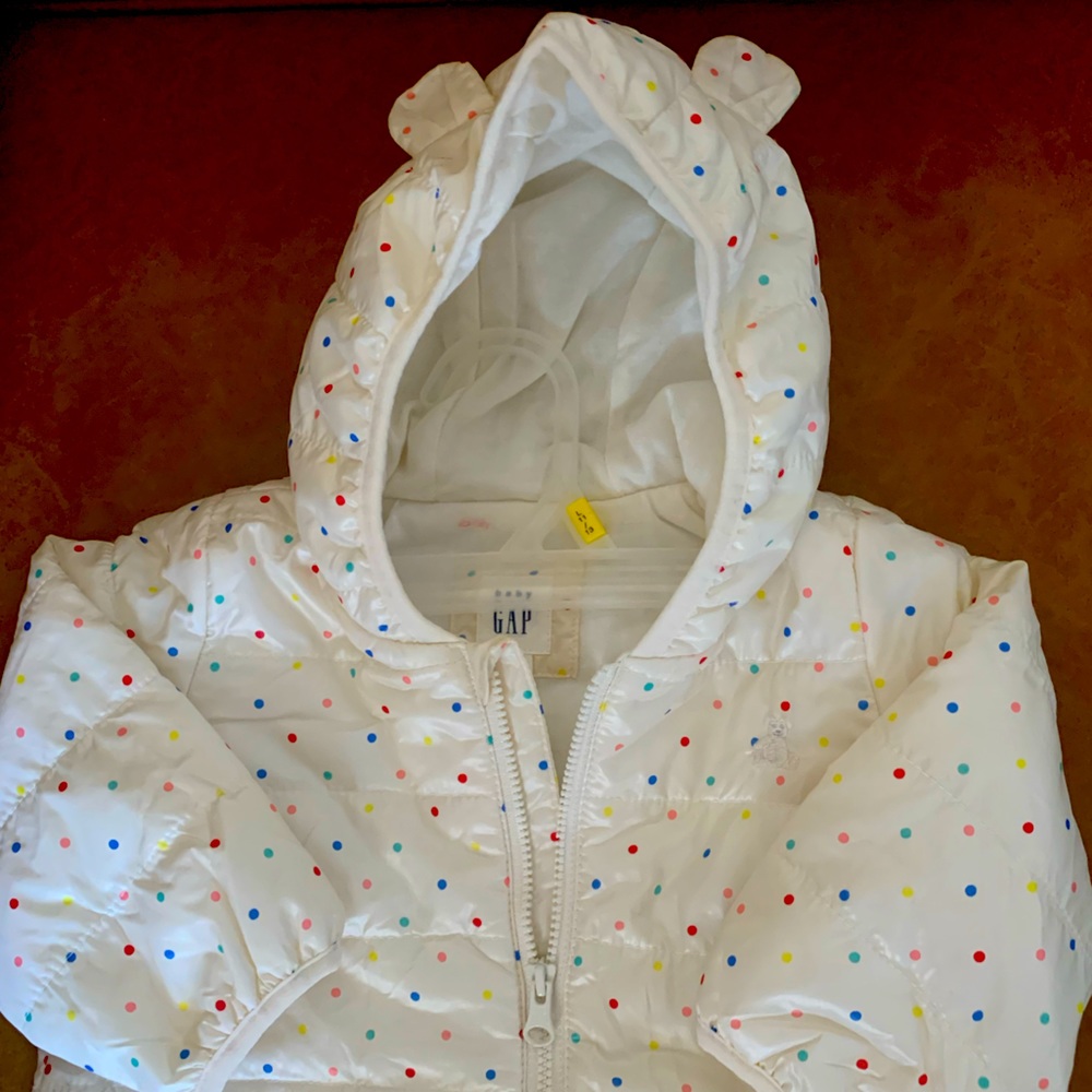 Baby GAP Polka Dot Quilted Onesie with Teddy Bear Ears